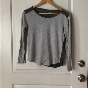 Madewell Gray Color Black Long Sleeve Shirt